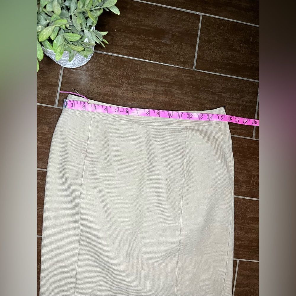 Yves Saint Laurent beige denim pencil skirt - Picture 4 of 6